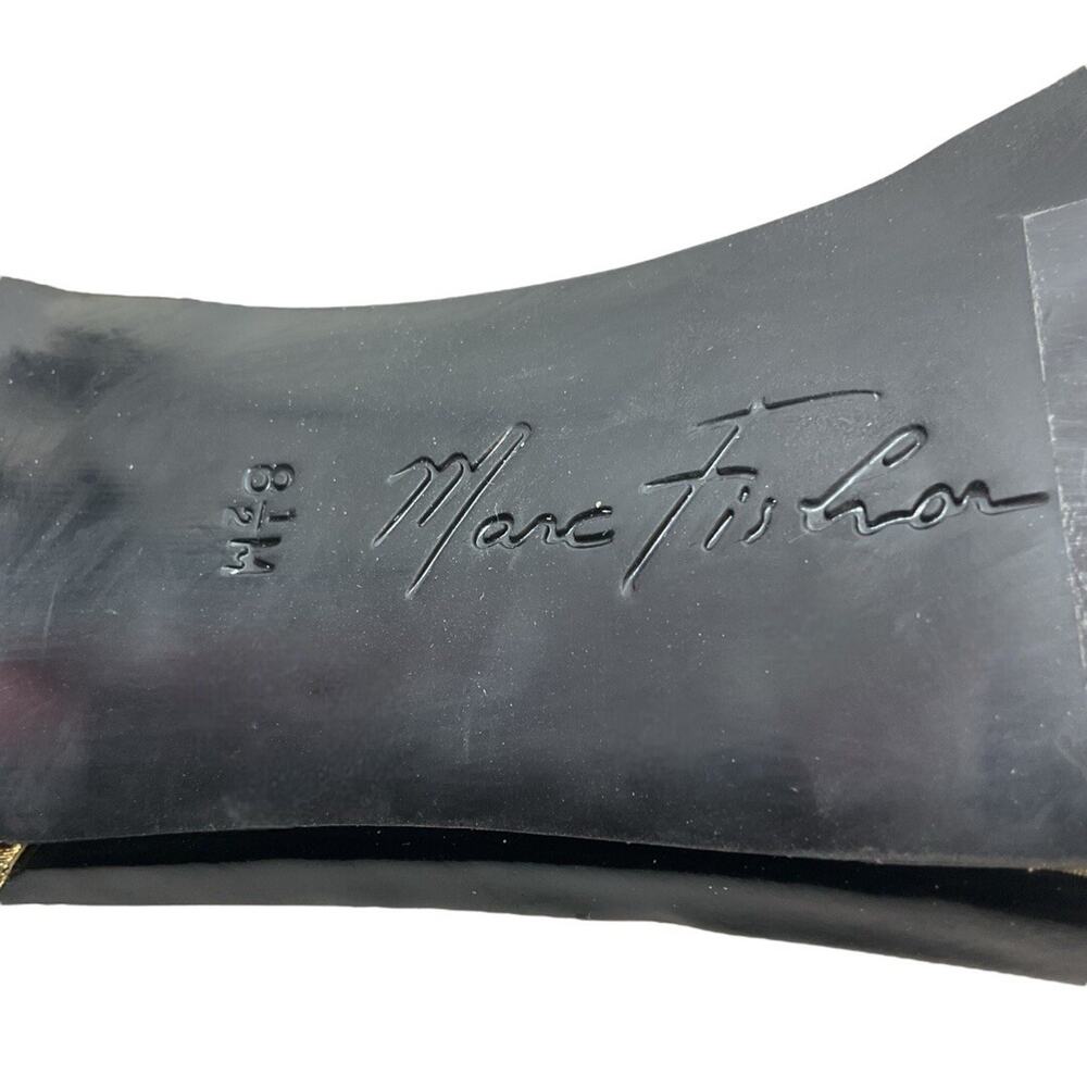 Marc Fisher Sandal SZ 8.5 Women Gold Belia Ankle Strap Heel Snakeskin-Flaw - Picture 11 of 14